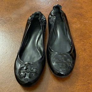 Tory Burch Reva Leather Logo Ballet Flat